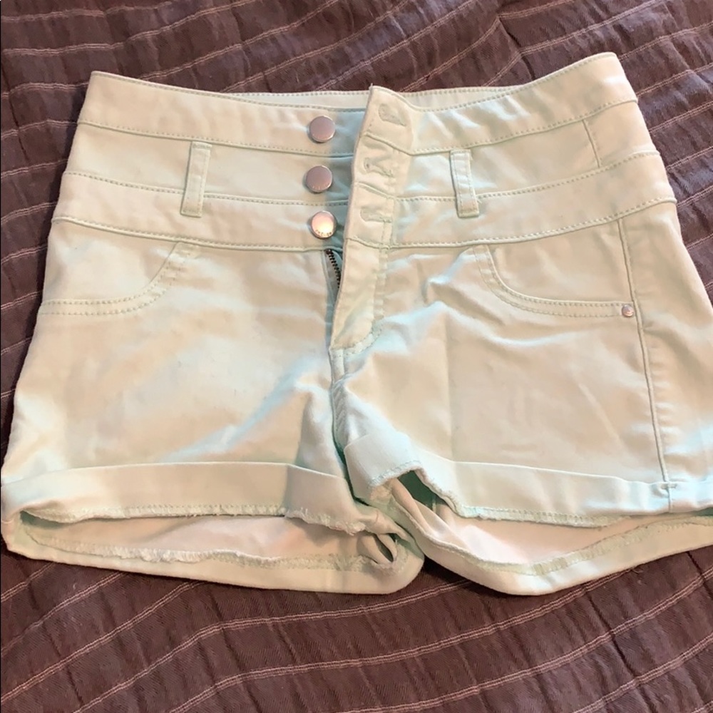 High waisted jean shorts